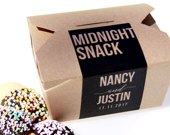 Midnight Snack Box, Cake Box, Cookie Box, Doughnut Box, Cake Favor Box, Favor Box, To Go Box, Dessert Favor, Dessert Sign, Favor Label
