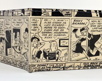 I Love Lucy Lucille Ball Ricky Ricardo Upcycled Comic Book Bifold Wallet