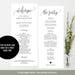 Printable Wedding Program Template Ceremony Order of Service