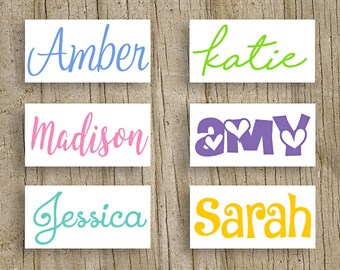 Vinyl Name Decal- Name Sticker- Monogram Sticker- DIY Monogram - 38 vinyl color options