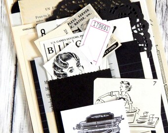 Black And White Ephemera Pack. Vintage Ephemera. Junk Journal Paper. Vintage Journal. Planner Accessories. Journal Ephemera. Vintage Paper.