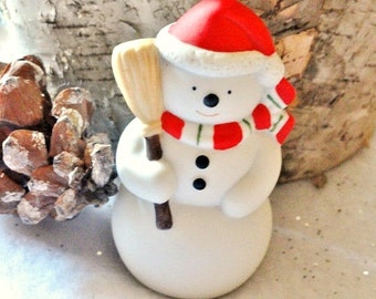 Vintage Snowman White, Bisque, Christmas Tree Holiday Decoration