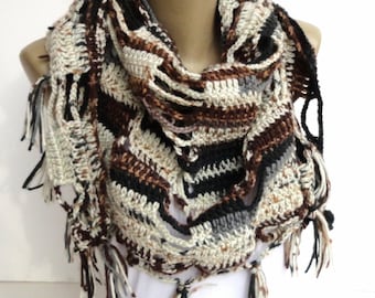 Crochet Scarf Clothing Gift Cowl Scarf Crocheted Scarf Shawl Winter Scarf Crochet Shawl Travel Gift Gift For Her For Mom For Best Friend