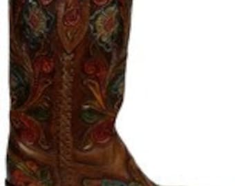 Corral Boots Hand Tooled boots in size 8