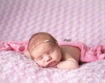 Pearl and Jute Newborn Tieback Headband