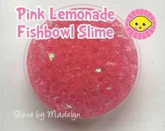 Pink Lemonade Scented Fishbowl Slime ~ Glitter fishbowl slime ~ fishbowl slime ~ scented slime ~ Clear slime
