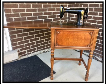 Vintage Free Westinghouse Sewing Machine with wood Cabinet - table - PICK UP ONLY -great for refurbishing