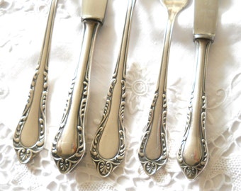 5 piece place setting vintage cutlery set silver plate vintage cutlery silver plated silver plated cutlery silverware flatware