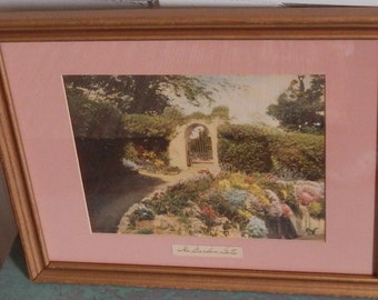 Wallace Nutting Like Cottage Hand Tinted Vintage Framed Photograph!