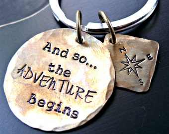 Graduation Keychain Personalized, High School Graduation,College Graduation, Graduation Gift Idea,Gift for Graduate, Adventure Keychain