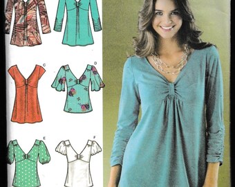 Simplicity 3624 Misses Knit and Woven Tops
