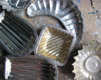 Vintage French baking tins, chocolate moulds, vintage kitchen supply