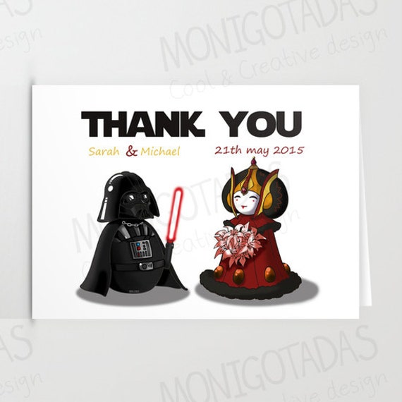Items similar to Thank you Card Star Wars / Set of Thank you Cards Star ...