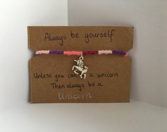 Unicorn Charm Handmade Friendship Bracelet