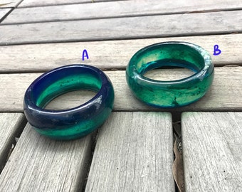 Ocean blue/turquoise resin bangle