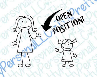 Single mom stick figure decal