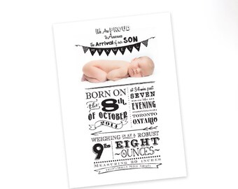 Printable Baby Birth Announcement // Boy Birth Announcement. Girl Birth. Welcome Baby announcement. Cute baby announcement. Cards. Ideas.