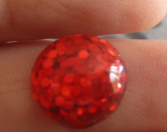 Red glittery round resin 12mm themed resin needleminder magnet