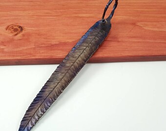 Feather Sculpture Incense Burner with handle – Hand Forged Blacksmith Incense Holder – Stick Incense accessories – Ash catcher – Altar Piece