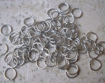 100 silver metal 10mm rings