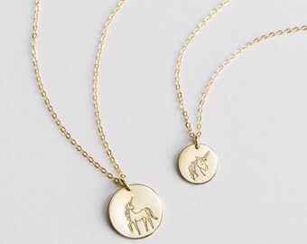 Unicorn Gift for Friends or Fun Sister Gift • Unicorn Necklace, Gold, Silver, Rose Gold • Simple, Dainty...Awesome • LN209 / LN213