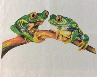 Green Tree Frog Teatowel