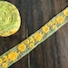 Neon Yellow Net Fabric Ribbon-Embroidered Fabric Trim-Sari Border-Sari Fabric Trim-Lehenga-Dupattas-Art Quilts Net Fabric Trim-Indian Fabric