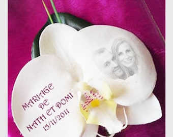 ivory or white Orchid boutonniere to customize