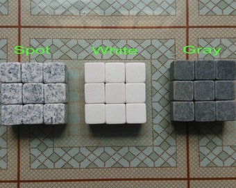 Custom Made 9 pcs / Set Soapstone Whisky Stone Ice Cubes Whiskey Stones Cooling Cold Chiller w Bag or Gift Box