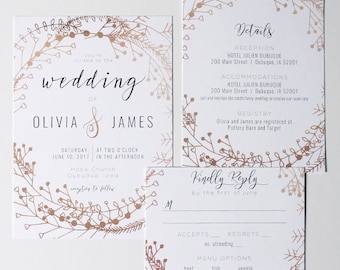 Printable Wedding Invitation, Wedding Invitation Set, Wedding Invitation Suite, Wedding Invitation Digital Download, Boho Wedding Invitation