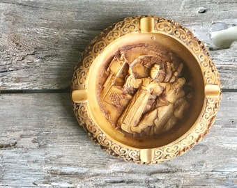 Vintage Ashtray, vintage hand carved stone ashtray, hand carved stone ashtray, mid century ashtray, ashtray