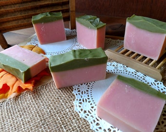 Raspberry Fields Bar Soap Pink and Green Soap