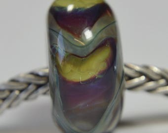 Unique Armadillo Handmade Lampwork Glass European Charm Bead - SRA - Fits all charm bracelets - Silver Core Options