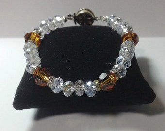 Topaz and Clear Crystal Bracelet