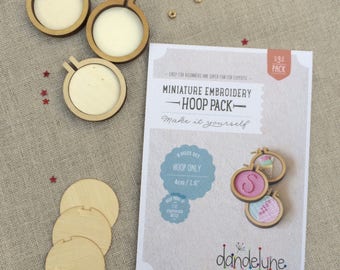 3 pack of 40mm Round Embroidery Hoops. Dandelyne Hoops. Multi Bundle. Mini Embroidery Hoops