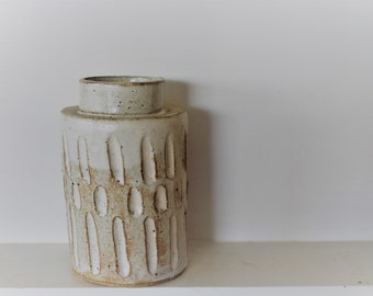 Handmade white ceramic wabi sabi vase