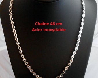 Stainless steel 48 cm silver color chain
