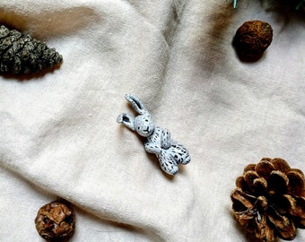 Rabbit brooch bunny brooch animal brooch rabbit jewelry bunny jewelry gray rabbit pin forest animal jewelry rabbit badge bunny badge