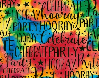 Party, Celebrate, Hooray, Tonal Bright Colors, Timeless Treasures , By Yard