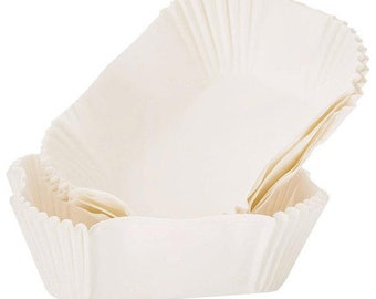 White Loaf Baking Cups, Set of 24 - Cupcake Wrapper, Cupcake Liners, Baking Liner, Muffin Loaf Liners, Mini Bread Liners, Muffin Baking Cup