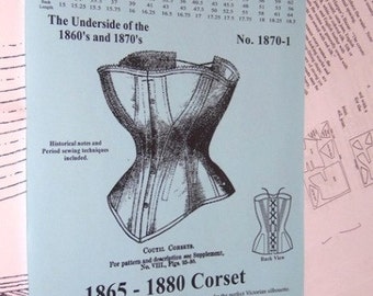 Victorian Corset Multi Sized Sewing Pattern for 1865 - 1880 - 1870-1