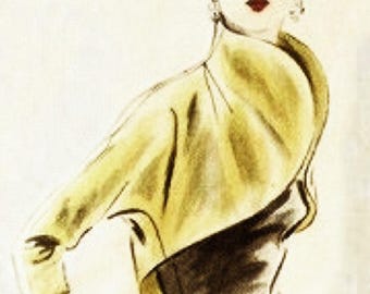 Youthful 1940s–1950s timeless bolero pattern. With japanese sleeves and big lapel