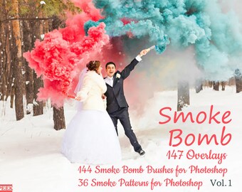 147 Smoke Bomb Overlays, Smoke Bomb, Colorful Smoke, PNG file, Photography Overlay, Photoshop Overlay, Gender Reveal Smoke, Smoke Brushes