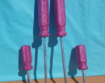Glitter Screwdriver Set, Screwdrivers, Pink Screwdriver Set, Pink Tools, (Your Choice of Color)