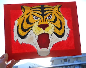 Tiger MASK the Tiger Man oil on canvas 30x40