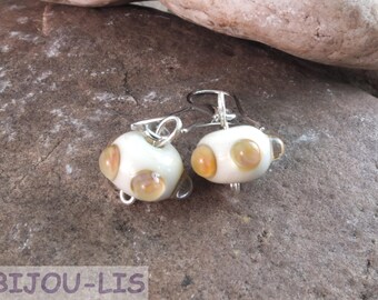 Honey Drops, handmade Lampwork beads.