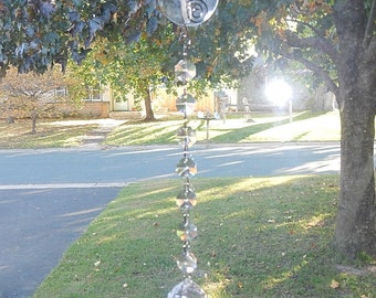 Rainbow Crystal Prism Suncatcher; Rear View Mirror Car Charm; Chakra Decoration; Hanging Garden Art or Window Decor (#18)