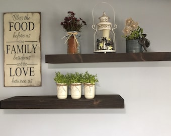 FREE SHIPPING. Floating Wood Wall Shelf, Shelves, Shelf, Floating Shelf, Floating Wall Shelves, Farmhouse Shelf