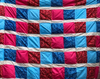 Lap Quilt Red & Blue Roses