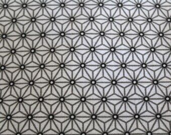 Graphic fabric coating 50 x 70 cm grey and white